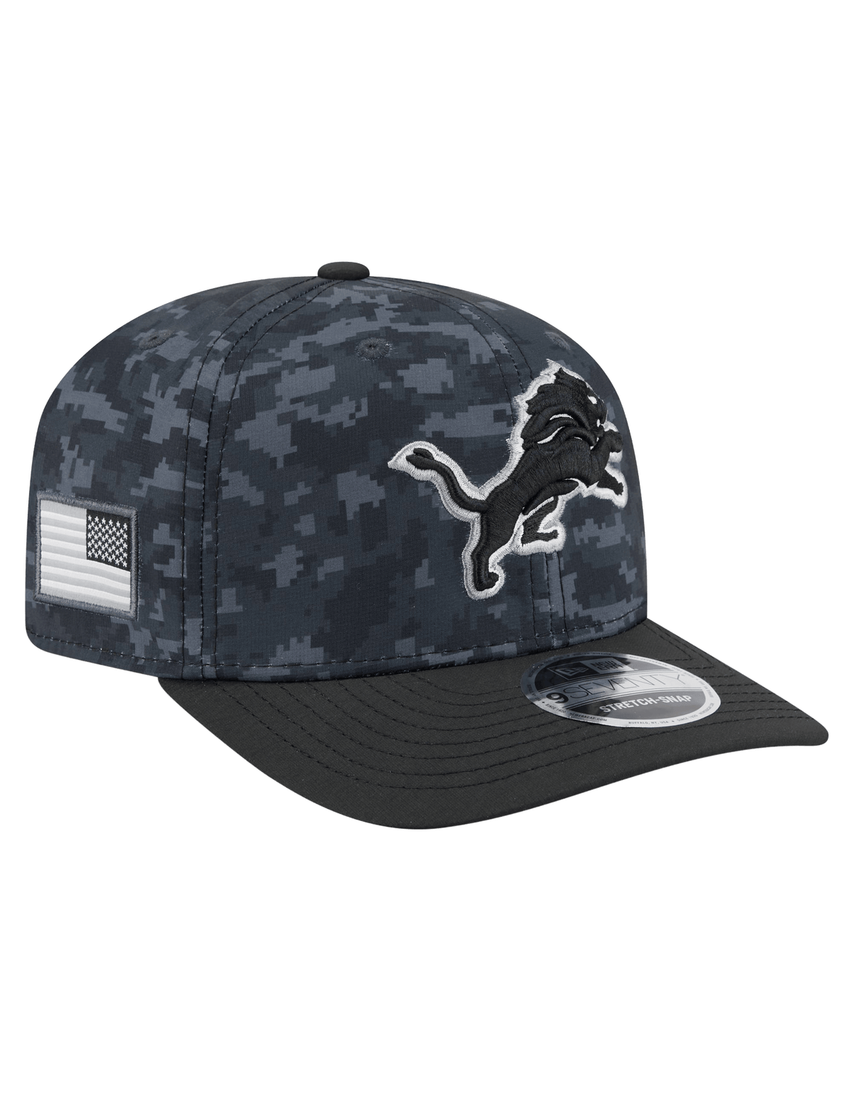 New Era Caps OSFM Detroit Lions New Era NFL 26 Salute To Service 9SEVENTY Sideline Stretch Snapback Hat
