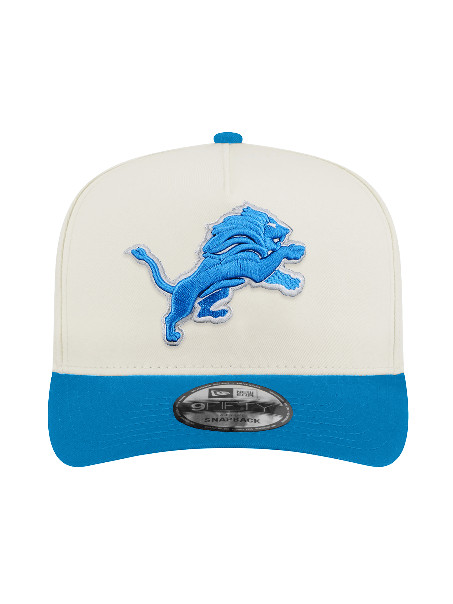 New Era Caps Detroit Lions New Era NFL Team 2T 9FIFTY A-Frame Pre-Curved Snapback Hat - Chrome