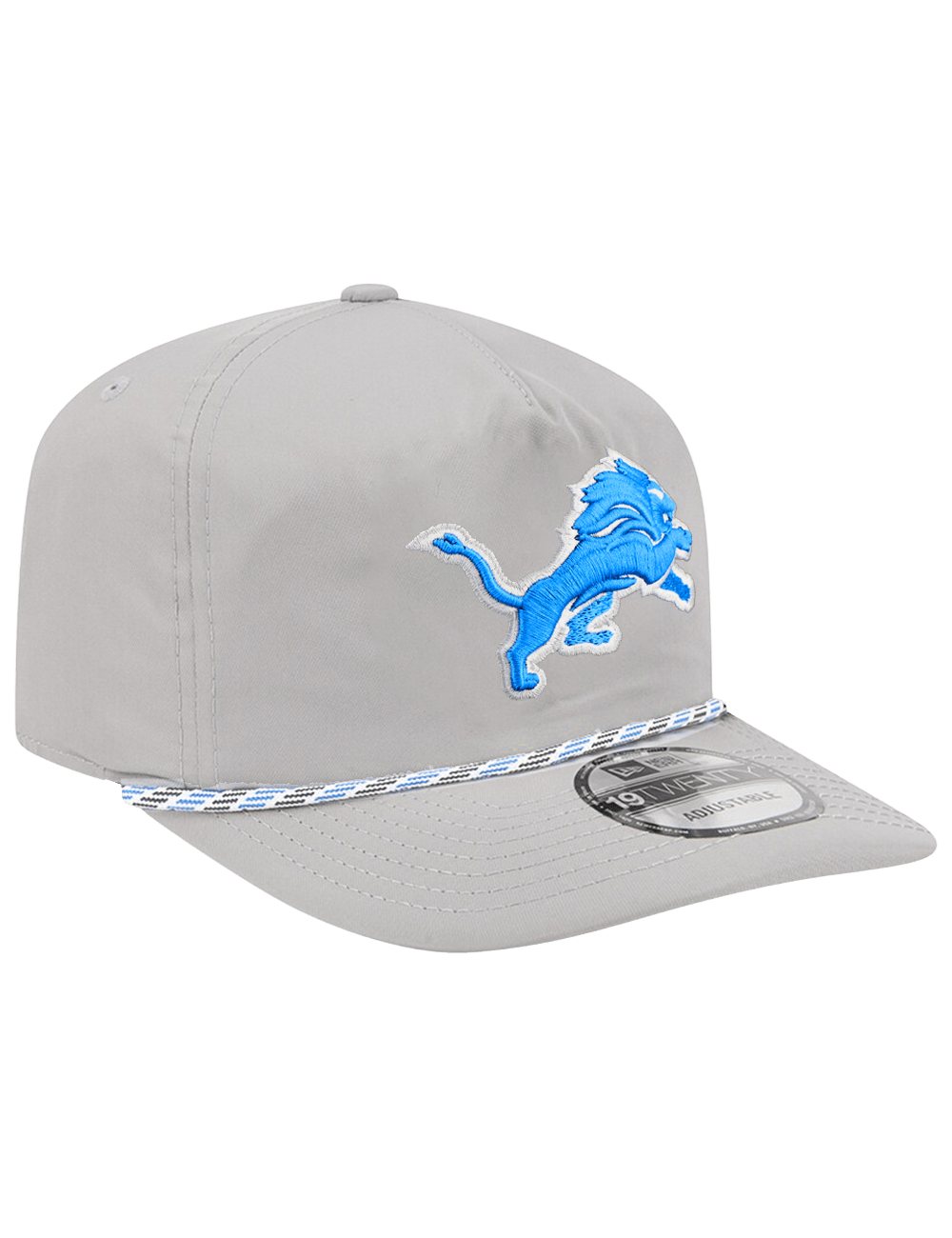 New Era Caps Detroit Lions New Era NFL Team Rope 19TWENTY Pre-Curved Snapback Hat - Grey