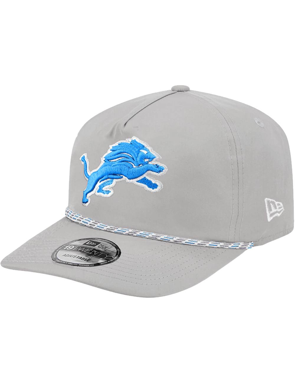 New Era Caps Detroit Lions New Era NFL Team Rope 19TWENTY Pre-Curved Snapback Hat - Grey
