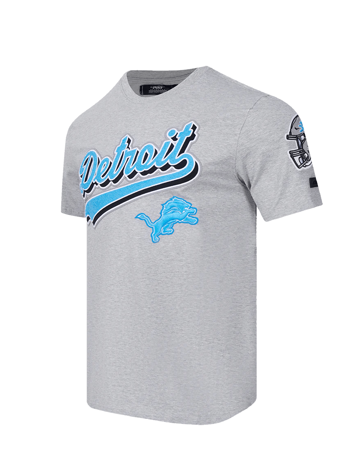 Pro Standard T-Shirts Detroit Lions Pro Standard NFL Script Tail Flex T-Shirt - Grey Marle