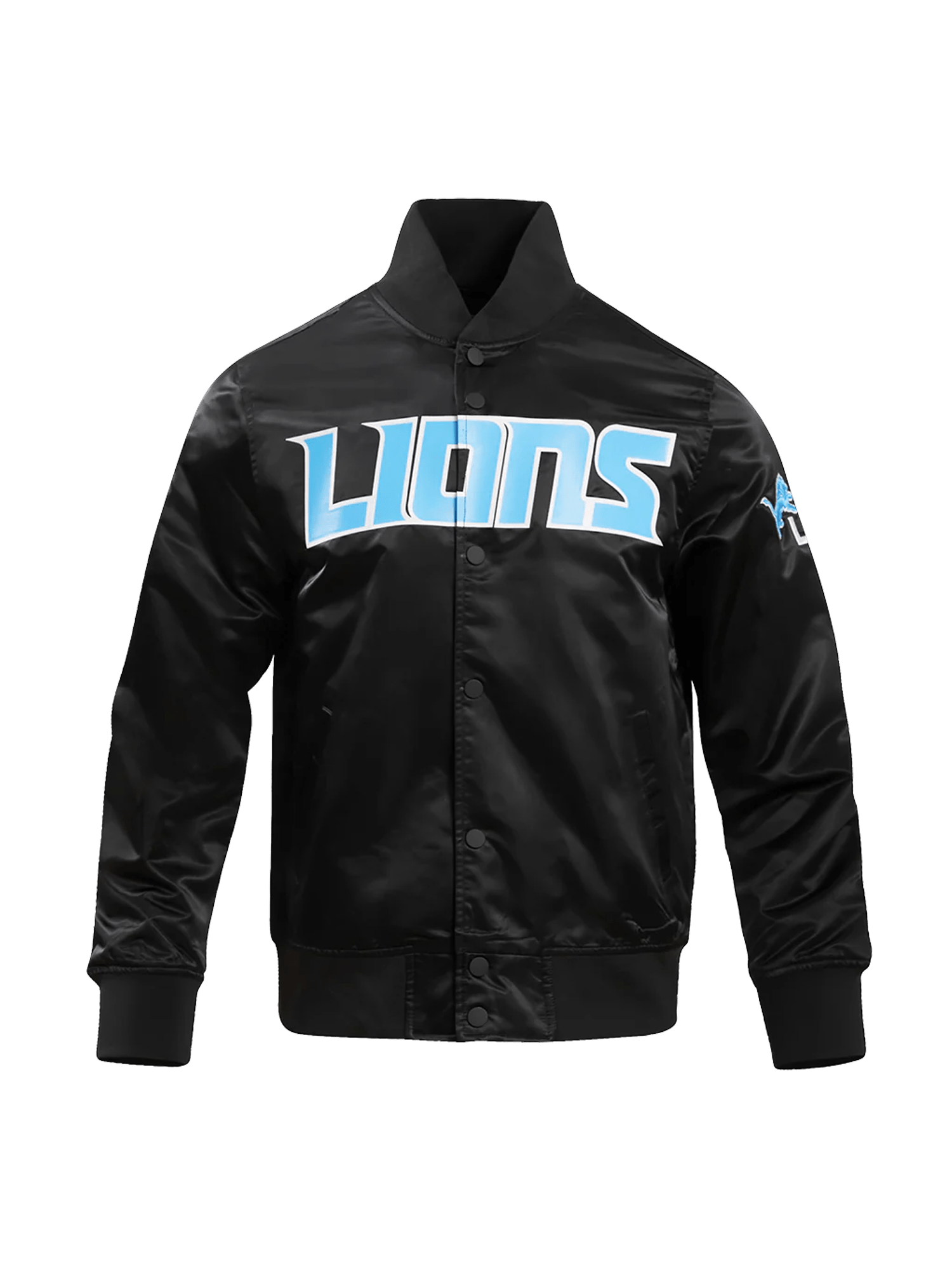 Pro Standard Jackets Detroit Lions Pro Standard NFL Team Classic Satin Button Jacket - Black
