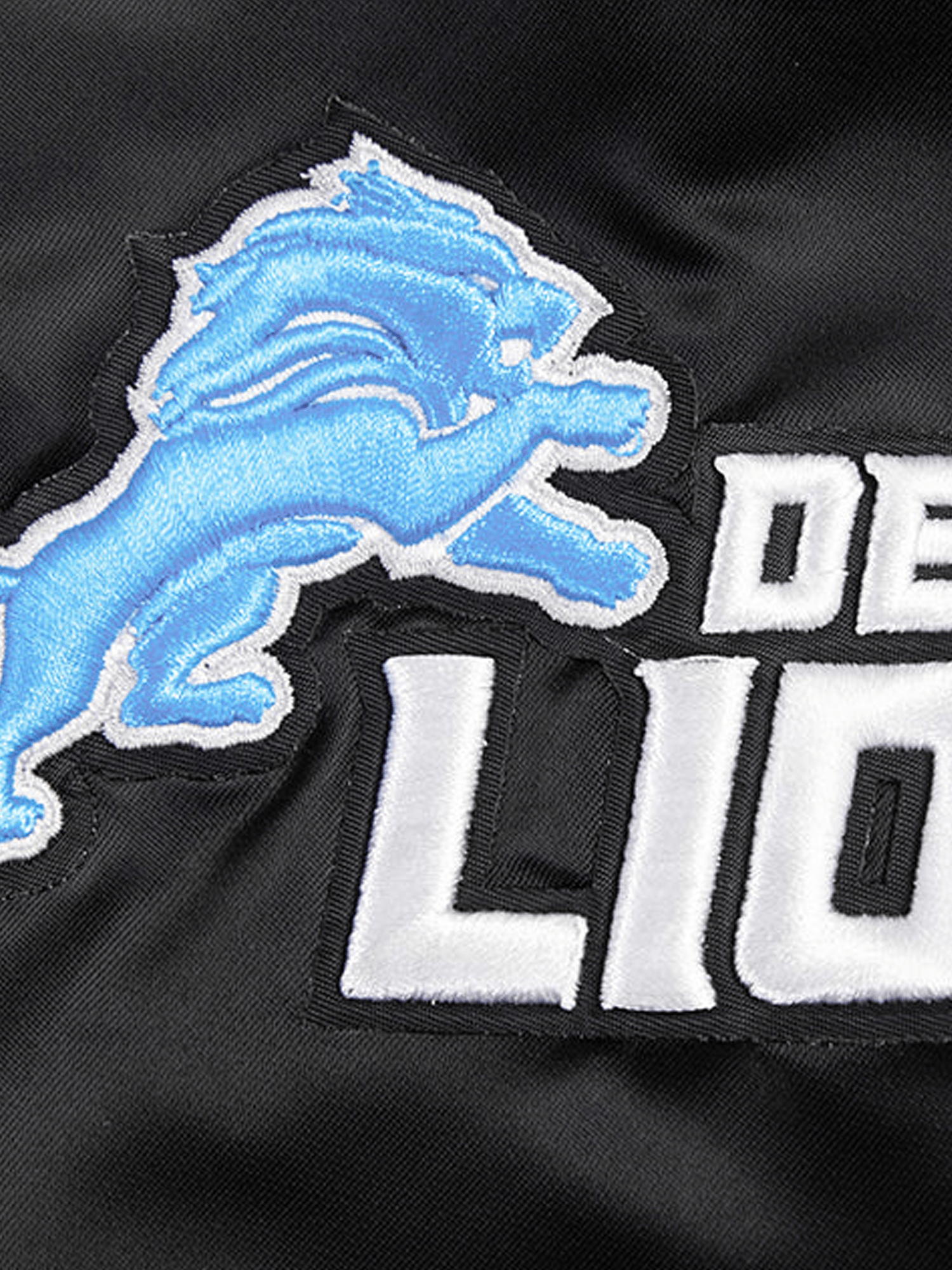 Pro Standard Jackets Detroit Lions Pro Standard NFL Team Classic Satin Button Jacket - Black
