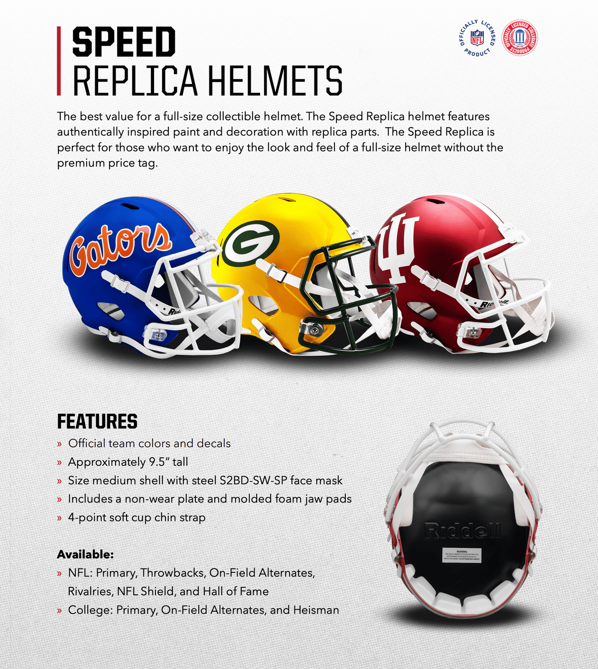 Riddell Helmets Detroit Lions Riddell NFL 26 Salute To Service Speed Replica Full Size Helmet