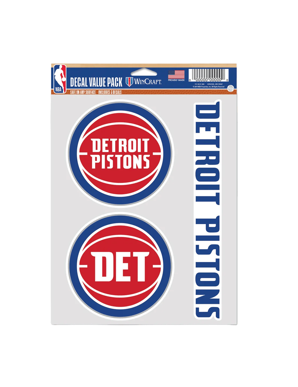 Wincraft Accessories Detroit Pistons Wincraft NBA Team 3 Piece 5” x 7” Decal Set