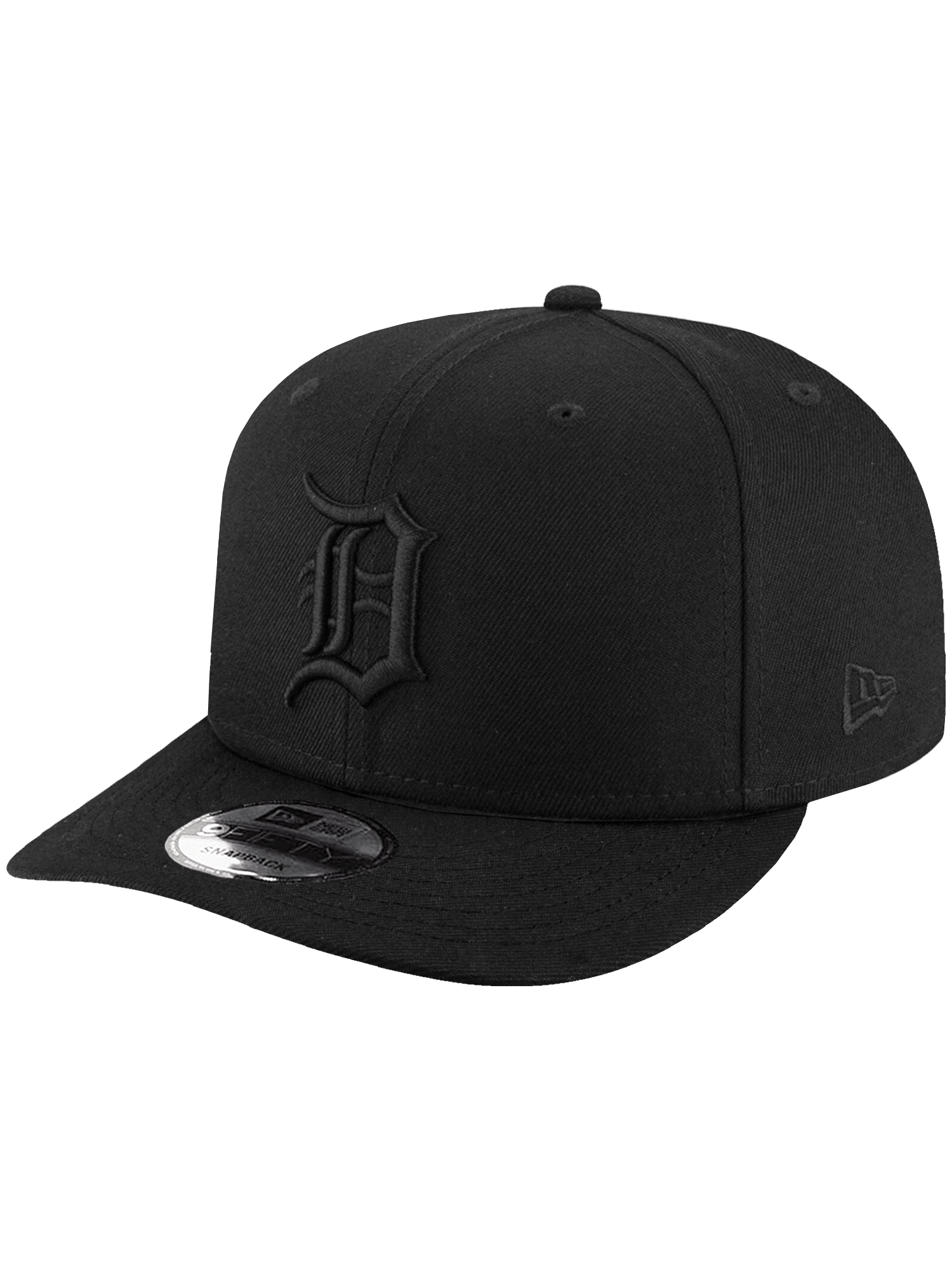 New Era Caps OSFA Detroit Tigers New Era MLB Black On Black 9FIFTY Pre-Curved Snapback Hat