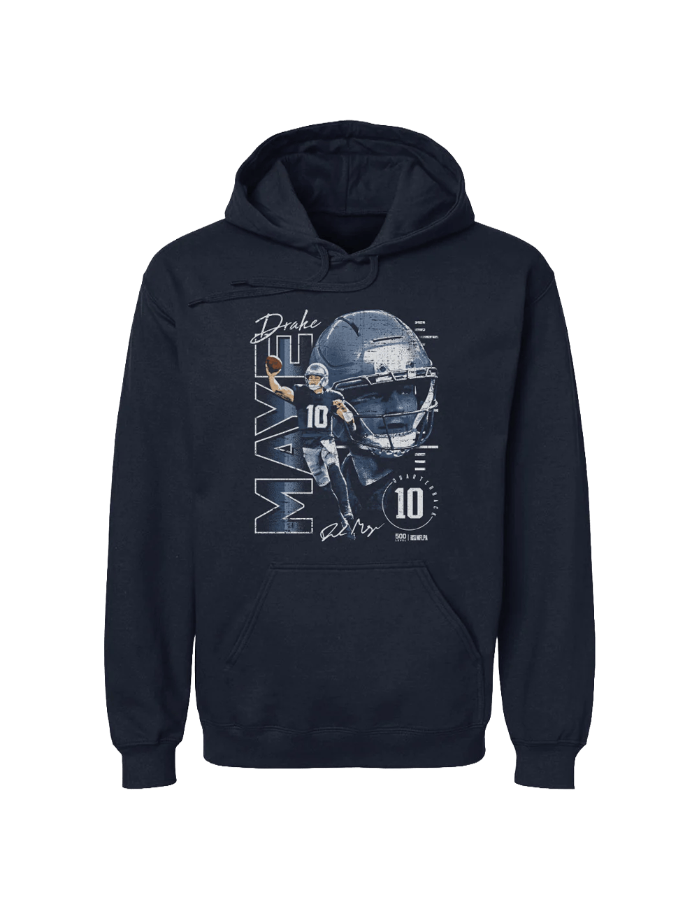 500 Level Jumpers Drake Maye New England Patriots 500 Level NFL Vertical Hoodie Jumper - Navy