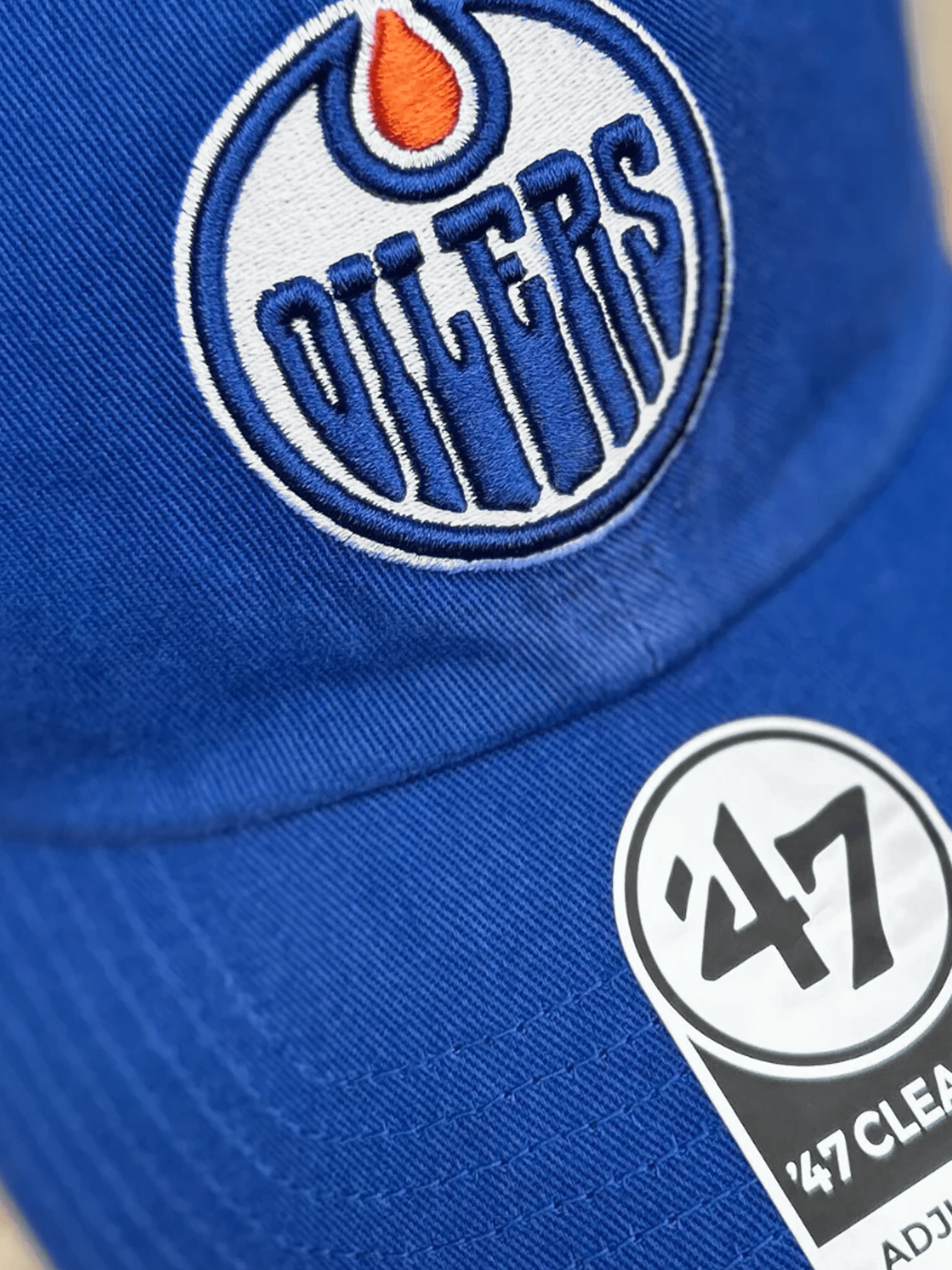 47 Brand Caps Edmonton Oilers '47 NHL Team Clean Up Strapback Hat - Blue