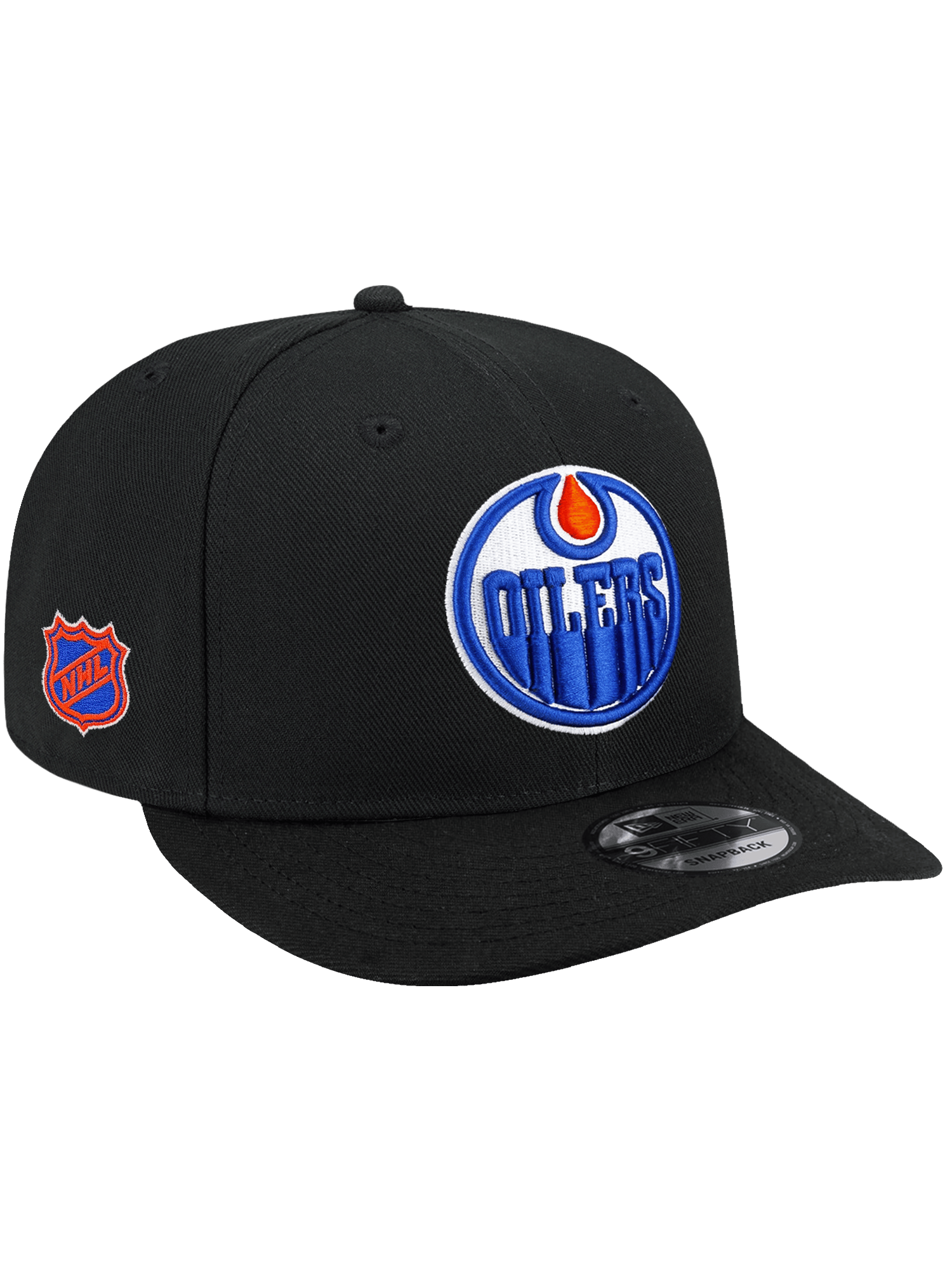 New Era Caps OSFA Edmonton Oilers New Era NHL Team 9FIFTY Pre-Curved Snapback Hat - Black