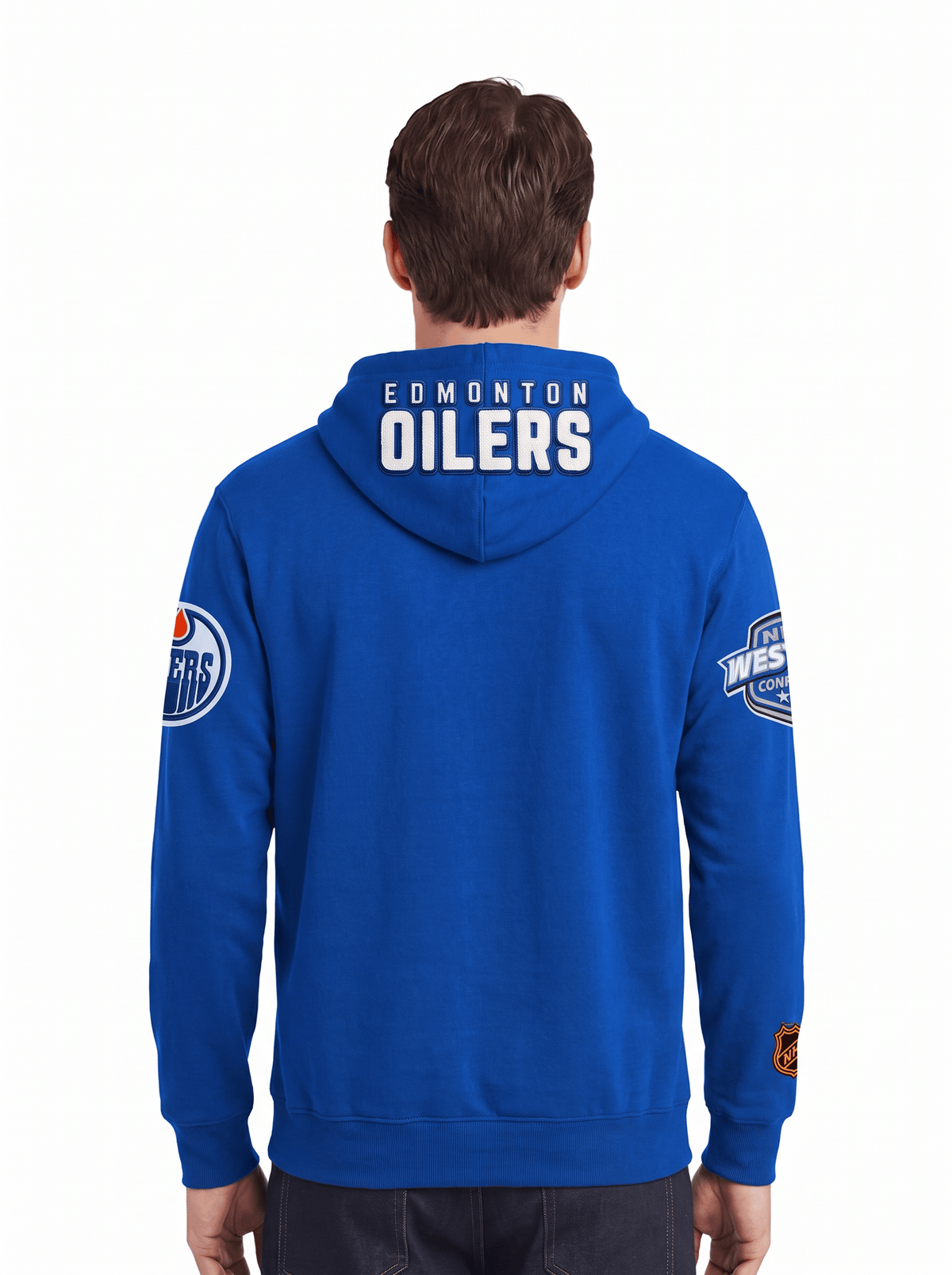 Pro Standard Jumpers Edmonton Oilers Pro Standard NHL Classic Chenille Flex Hoodie Jumper - Blue
