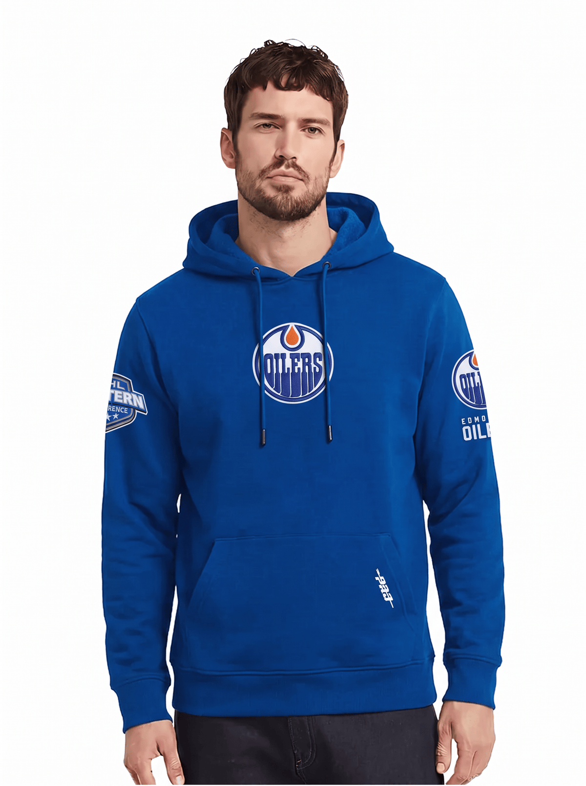Pro Standard Jumpers Edmonton Oilers Pro Standard NHL Classic Chenille Flex Hoodie Jumper - Blue