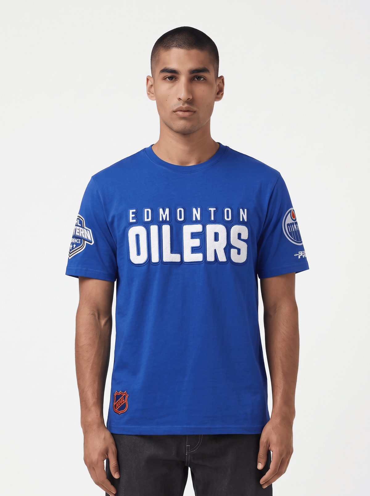 Pro Standard T-Shirts Edmonton Oilers Pro Standard NHL Classic Chenille Flex T-Shirt - Blue