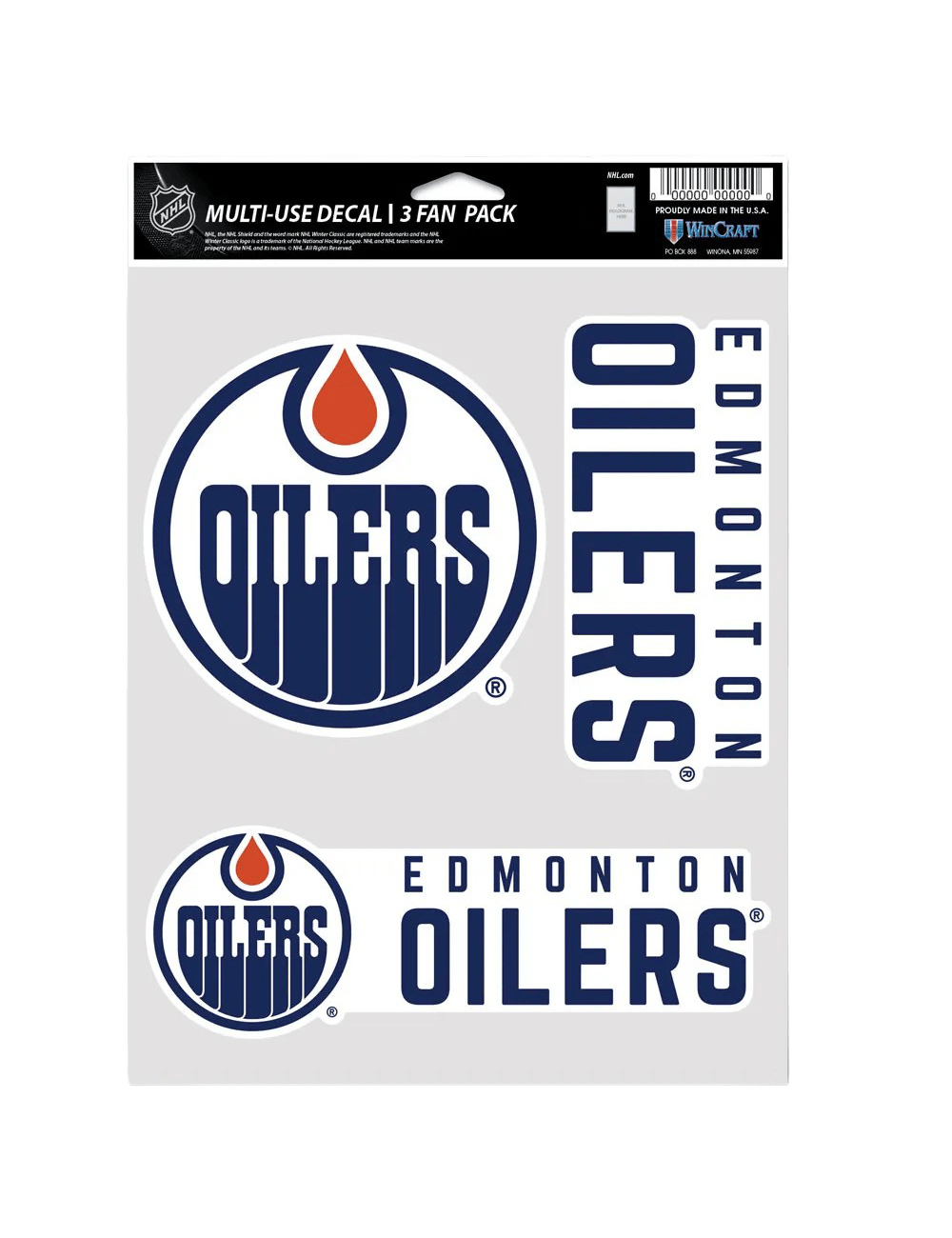 Wincraft Accessories Edmonton Oilers Wincraft NHL Team 3 Piece 5” x 7” Decal Set