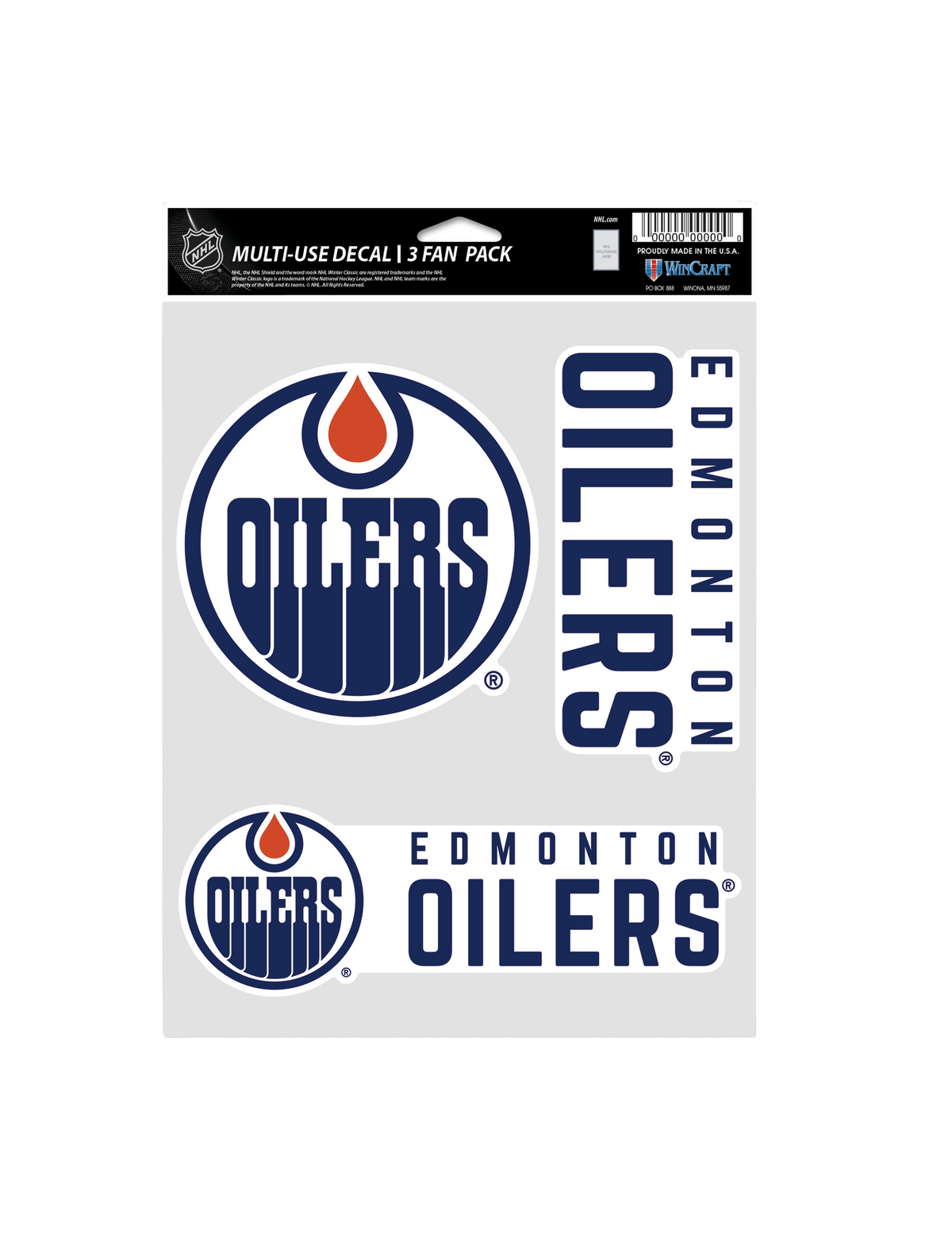 Wincraft Accessories Edmonton Oilers Wincraft NHL Team 3 Piece 5” x 7” Decal Set