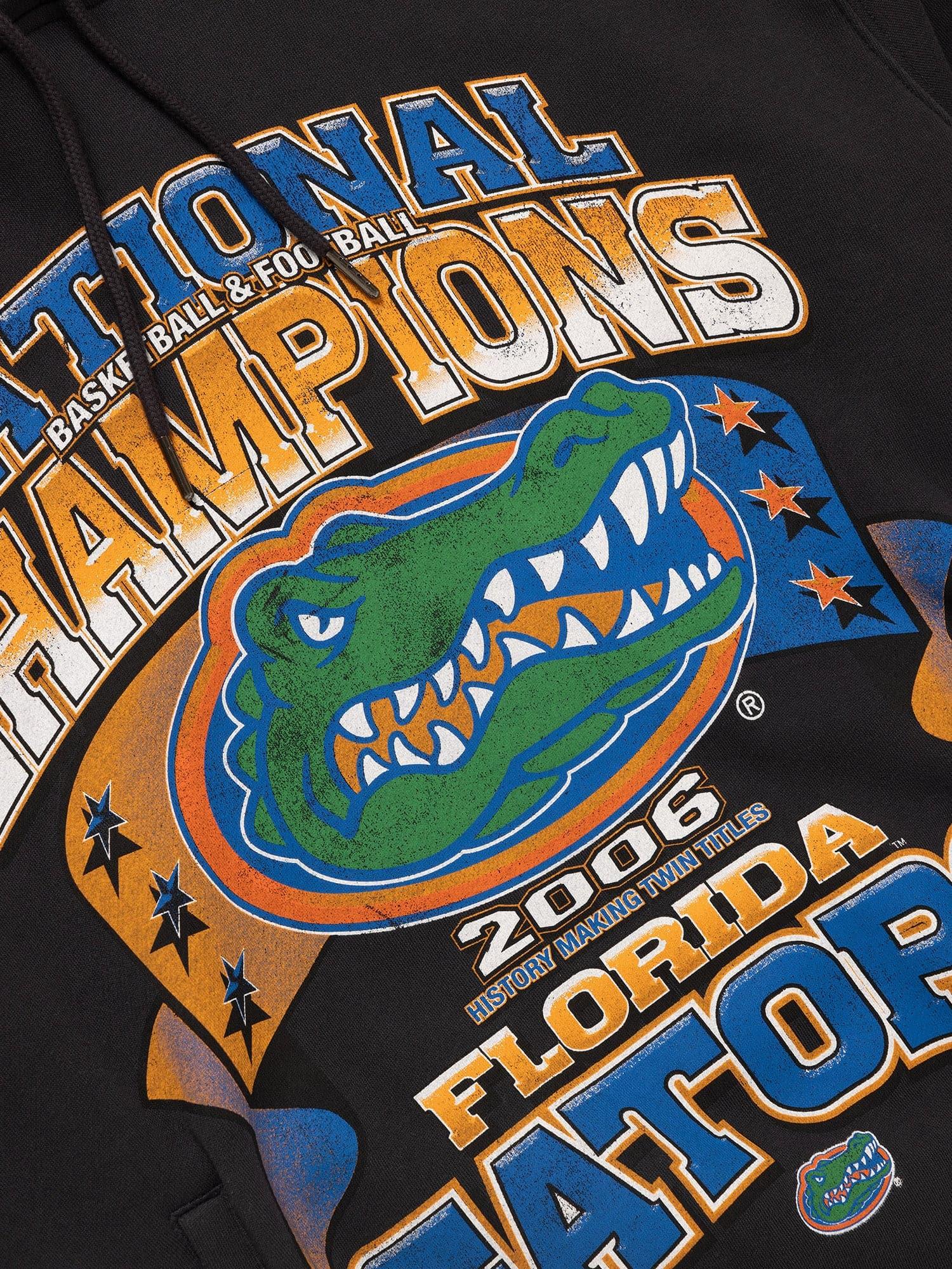 NCAA Branded Jumpers Florida Gators NCAA 06 National Champs Vintage Hoodie Jumper - Faded Black