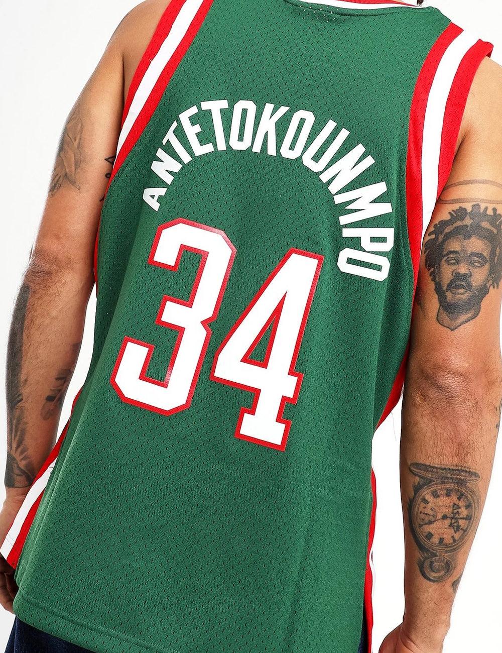 Mitchell And Ness Jerseys Giannis Antetokounmpo Milwaukee Bucks Mitchell & Ness NBA 13-14 Swingman Jersey - Green