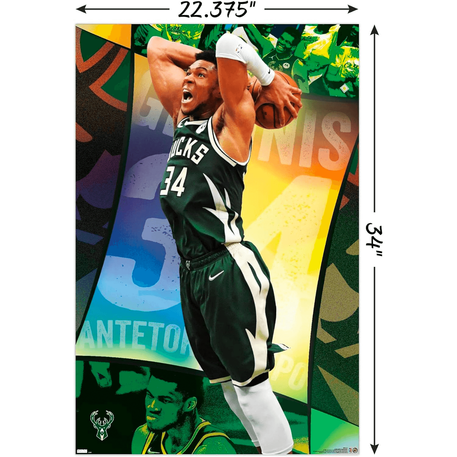 Trends International Posters Giannis Antetokounmpo Milwaukee Bucks Trends NBA 61 x 91.5cm Poster