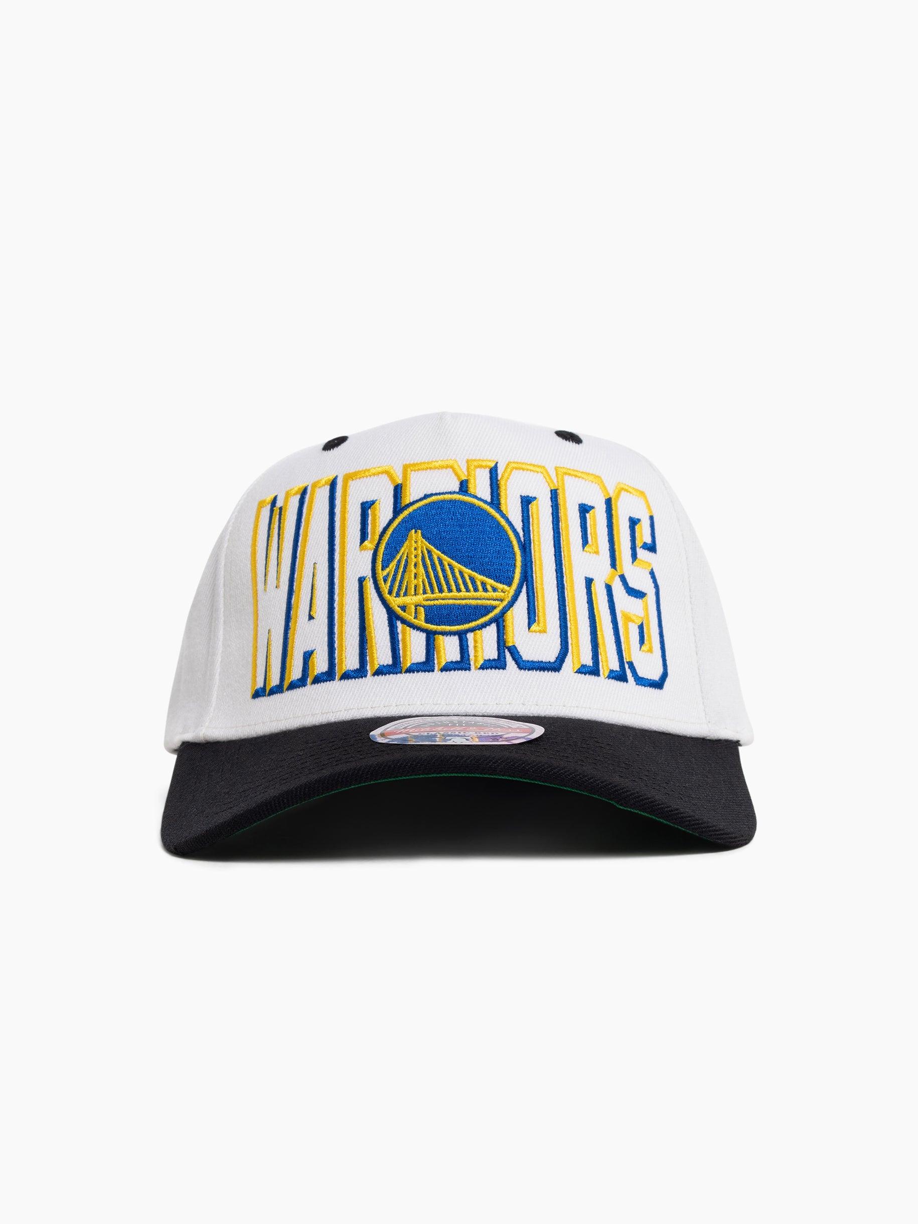 Mitchell And Ness Caps Golden State Warriors Mitchell & Ness NBA Bevel Classic Red Snapback Hat - White