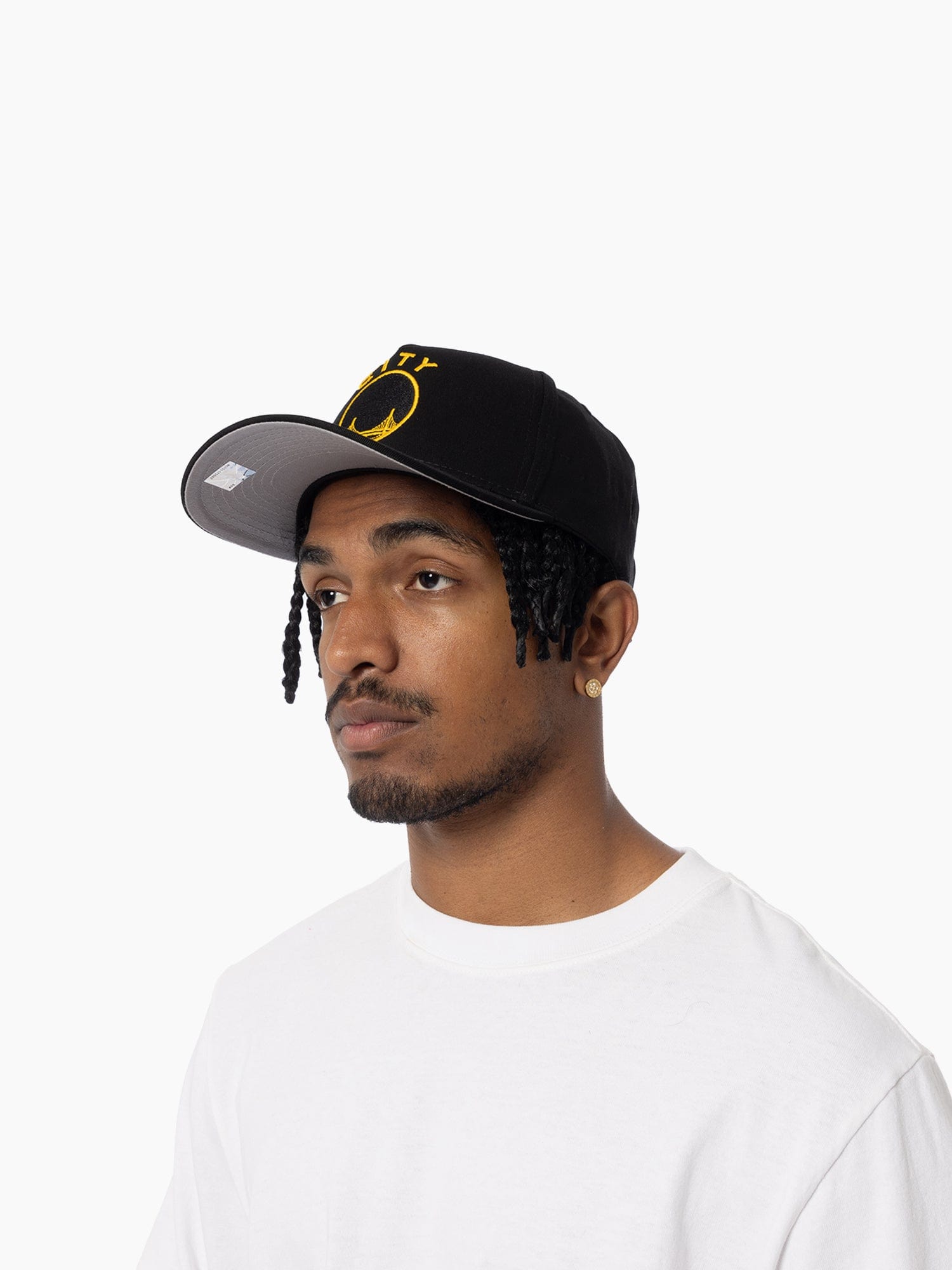 Mitchell And Ness Caps Golden State Warriors Mitchell & Ness NBA HWC Pro Pinch Snapback Hat - Black