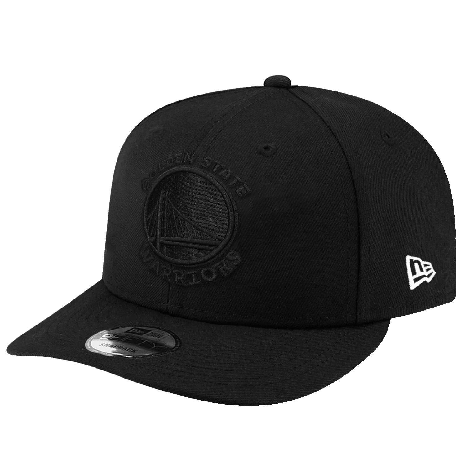 New Era Caps Golden State Warriors New Era NBA All Black 9FIFTY Pre-Curved Snapback Hat