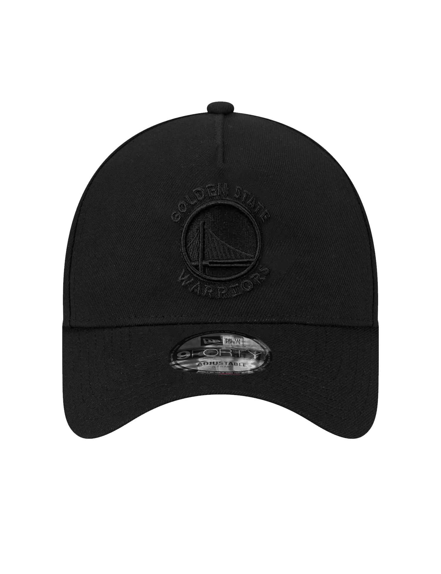 New Era Caps Golden State Warriors New Era NBA Black On Black 9FORTY A-Frame Snapback Hat