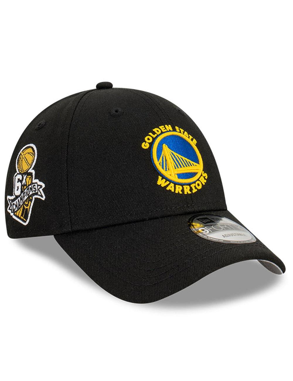 New Era Caps Golden State Warriors New Era NBA Champs Patch 9FORTY Snapback Hat - Black