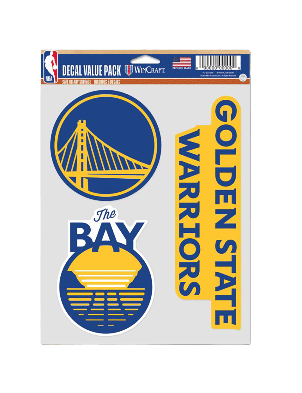 Wincraft Accessories Golden State Warriors Wincraft NBA Team 3 Piece 5” x 7” Decal Set