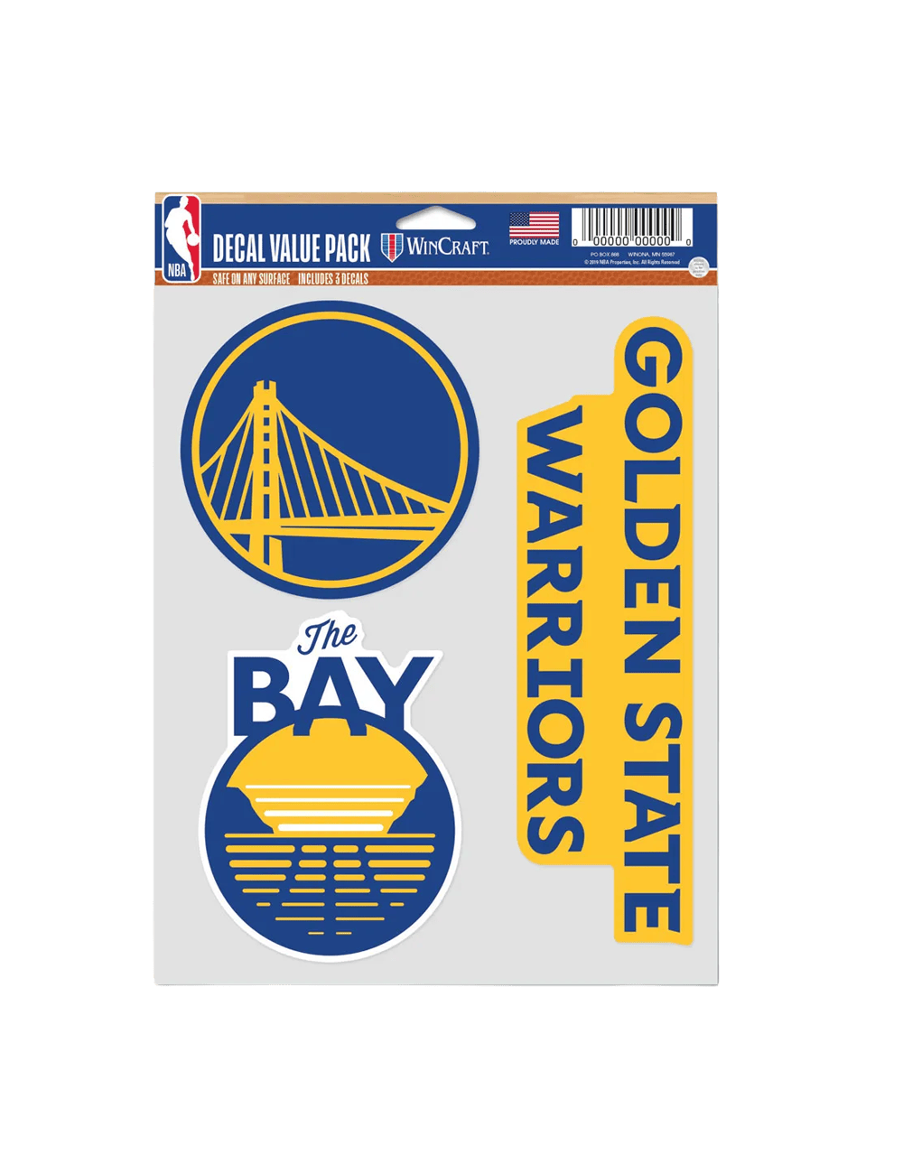 Wincraft Accessories Golden State Warriors Wincraft NBA Team 3 Piece 5” x 7” Decal Set