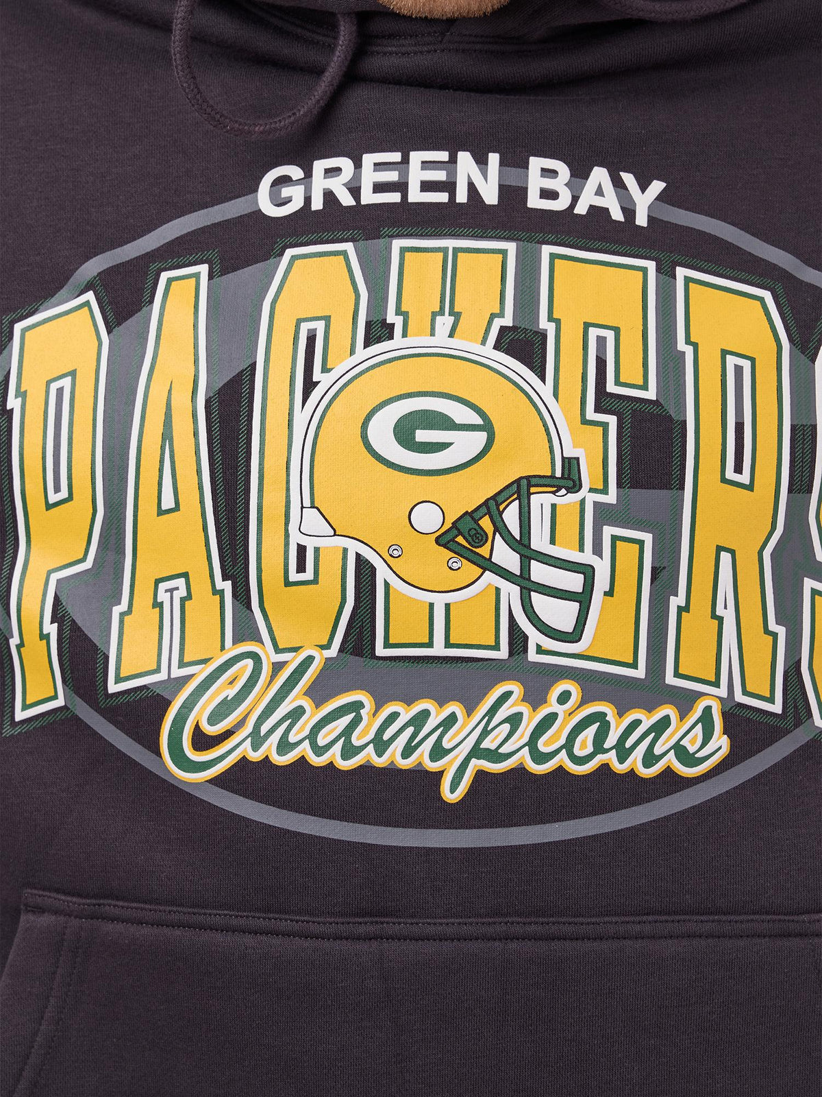 Mitchell And Ness Jumpers Green Bay Packers Mitchell & Ness NFL Arch Helmet Vintage Hoodie - Washed Black