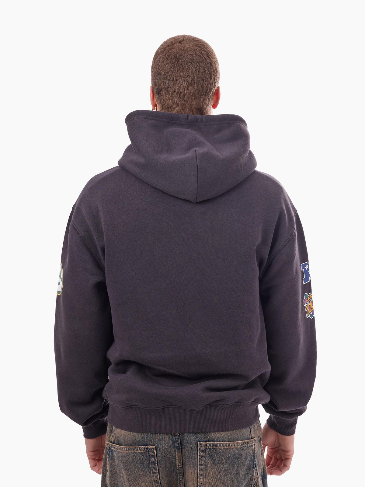 Mitchell And Ness Jumpers Green Bay Packers Mitchell & Ness NFL Arch Helmet Vintage Hoodie - Washed Black