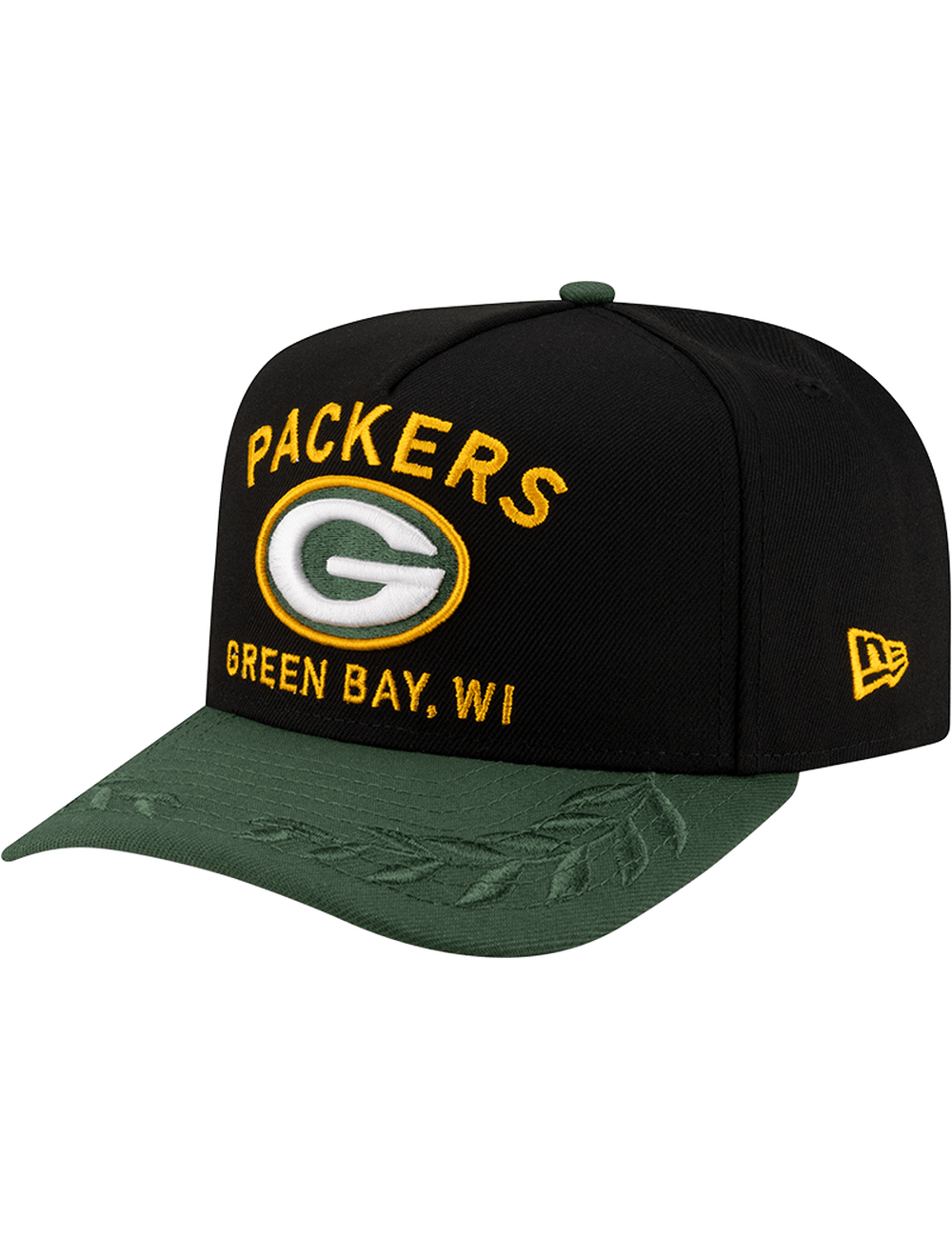 New Era Caps Green Bay Packers New Era NFL 25 Draft Pre-Curved 9FIFTY A-Frame Snapback Hat - Black