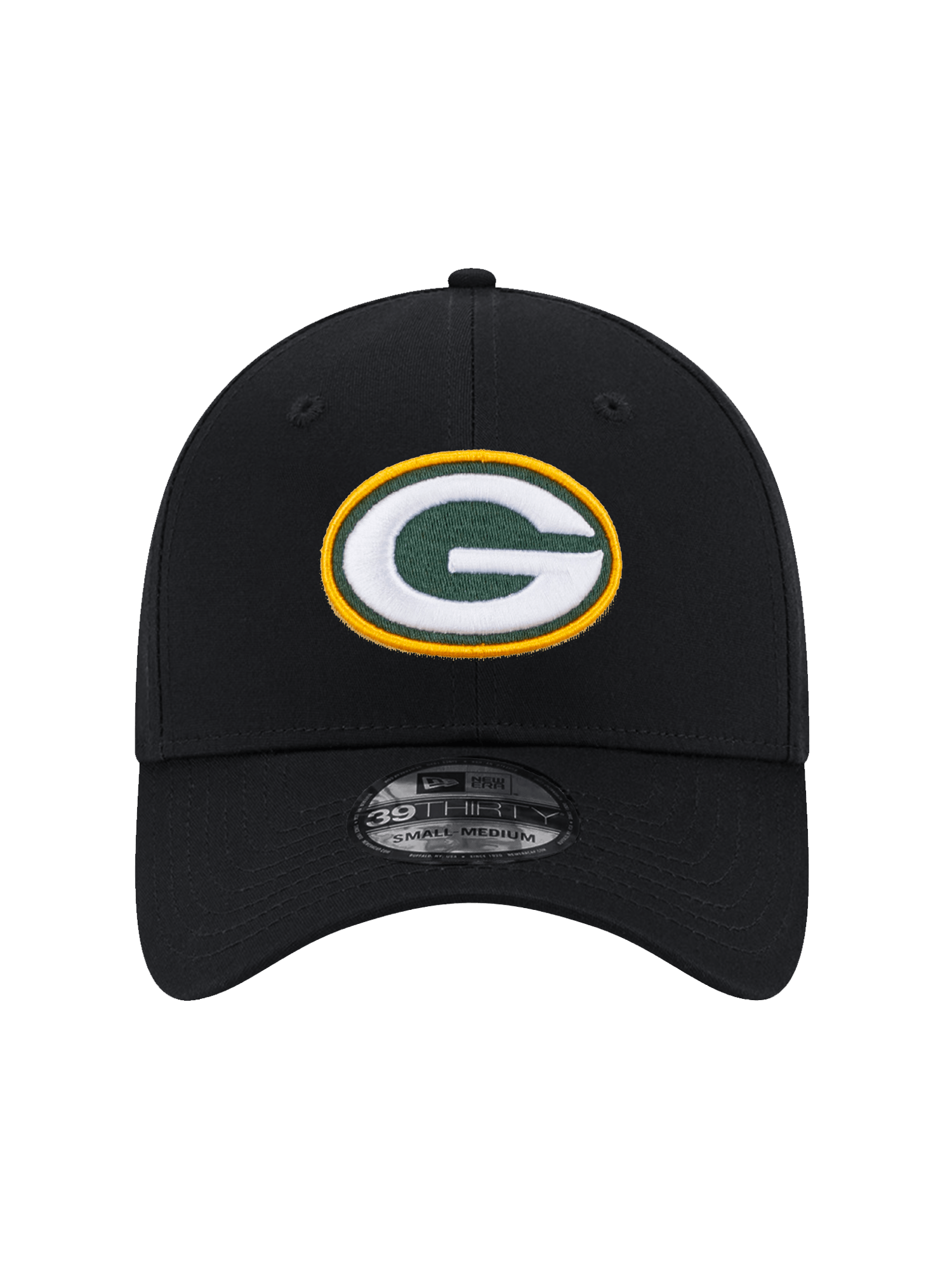 New Era Caps Green Bay Packers New Era NFL Team 39THIRTY Stretch-Fit Hat - Black