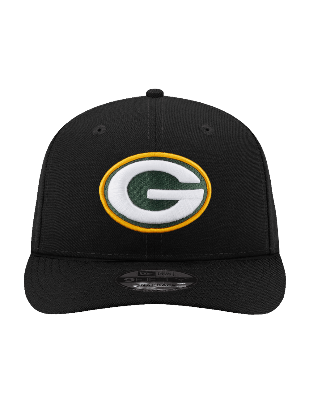 New Era Caps OSFA Green Bay Packers New Era NFL Team Pre-Curved 9FIFTY Snapback Hat - Black