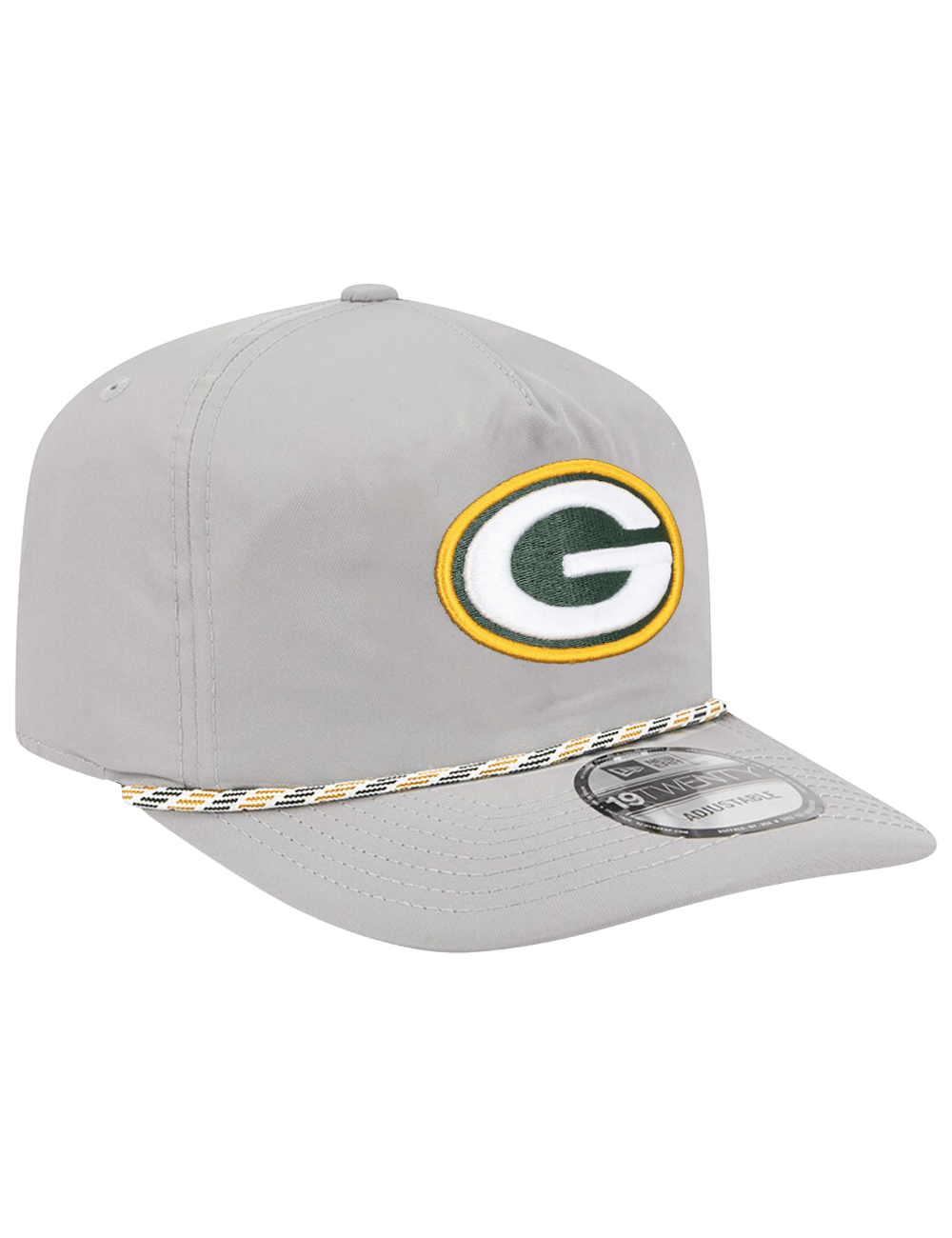 New Era Caps Green Bay Packers New Era NFL Team Rope 19TWENTY Pre-Curved Snapback Hat - Grey