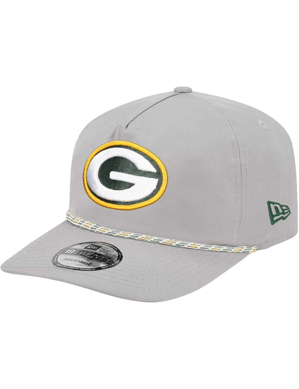 New Era Caps Green Bay Packers New Era NFL Team Rope 19TWENTY Pre-Curved Snapback Hat - Grey