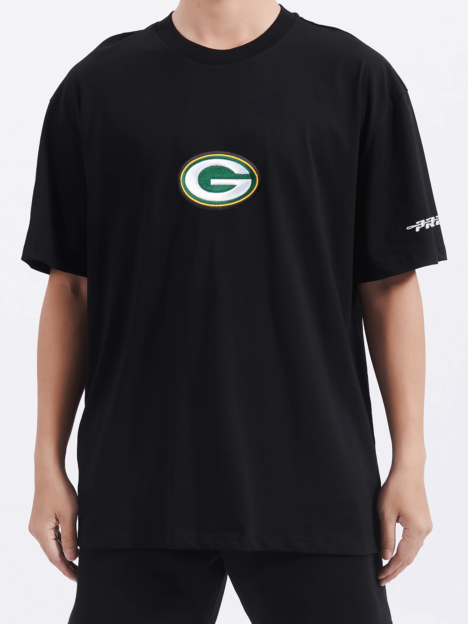 Pro Standard T-Shirts Green Bay Packers Pro Standard NFL Icon Drop Shoulder T-Shirt - Black