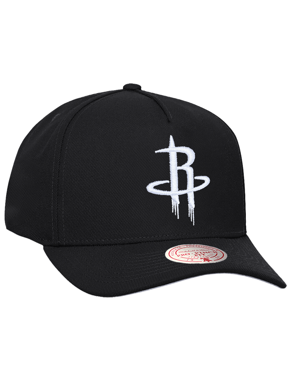 Mitchell And Ness Caps OSFM Houston Rockets Mitchell & Ness NBA Monochrome Pro Pinch Snapback Hat - Black