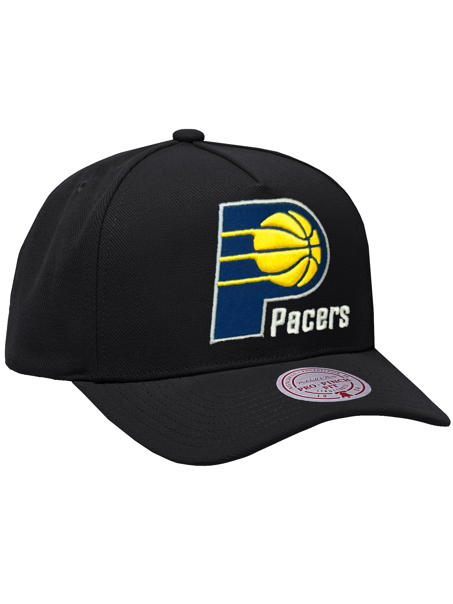 Mitchell And Ness Caps Indiana Pacers Mitchell & Ness NBA HWC Pro Pinch Snapback Hat - Black