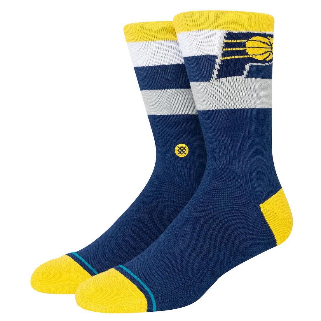 Stance Socks Large (9-12 US) Indiana Pacers Stance NBA Team Stripe Crew Socks - Navy