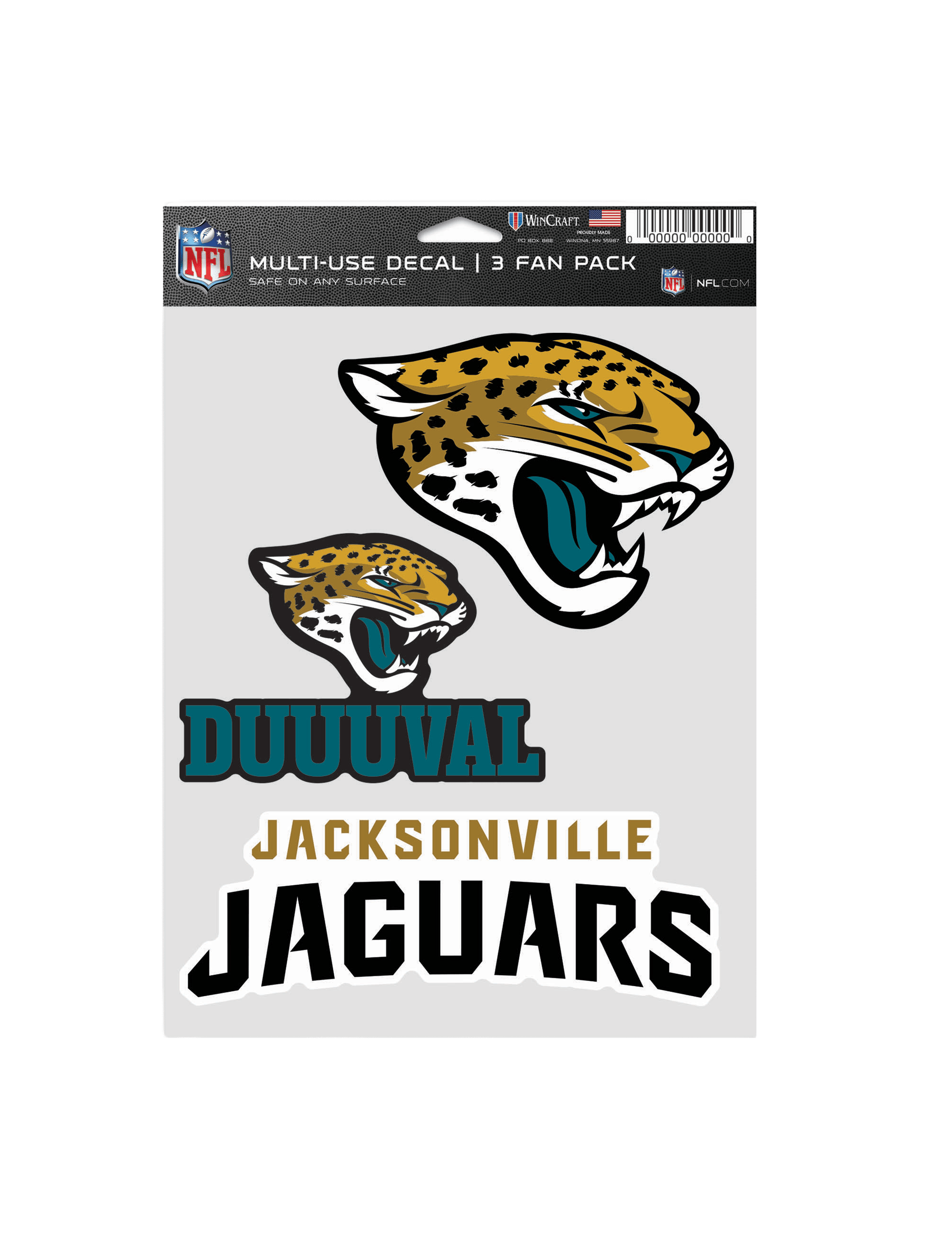Wincraft Accessories Jacksonville Jaguars Wincraft NFL Team 3 Piece 5” x 7” Decal Set