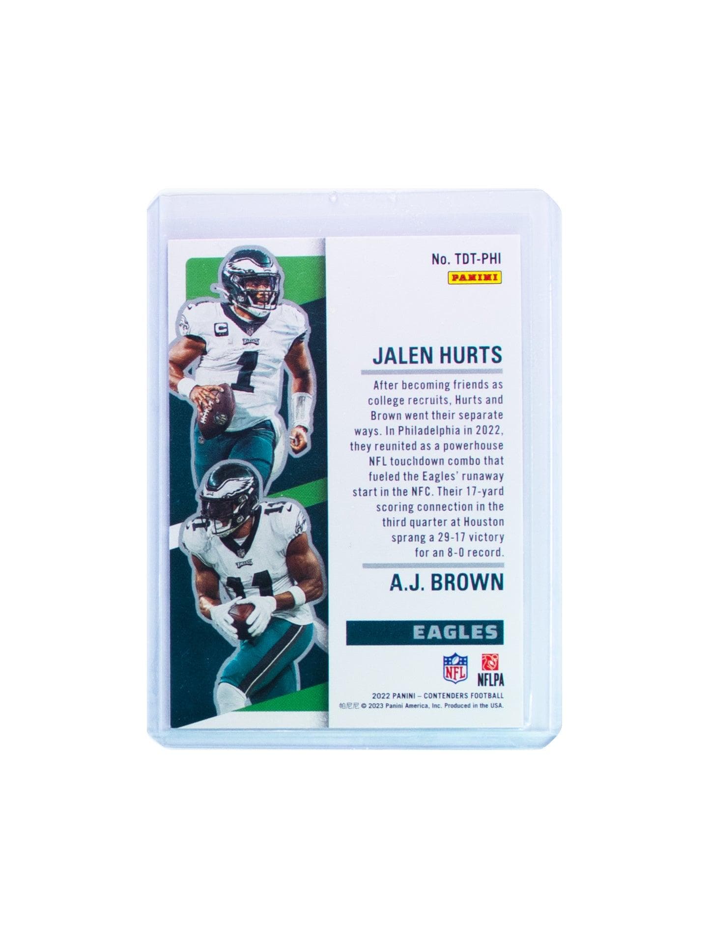 Panini Cards Jalen Hurts AJ Brown Philadelphia Eagles Panini NFL Tandems Card