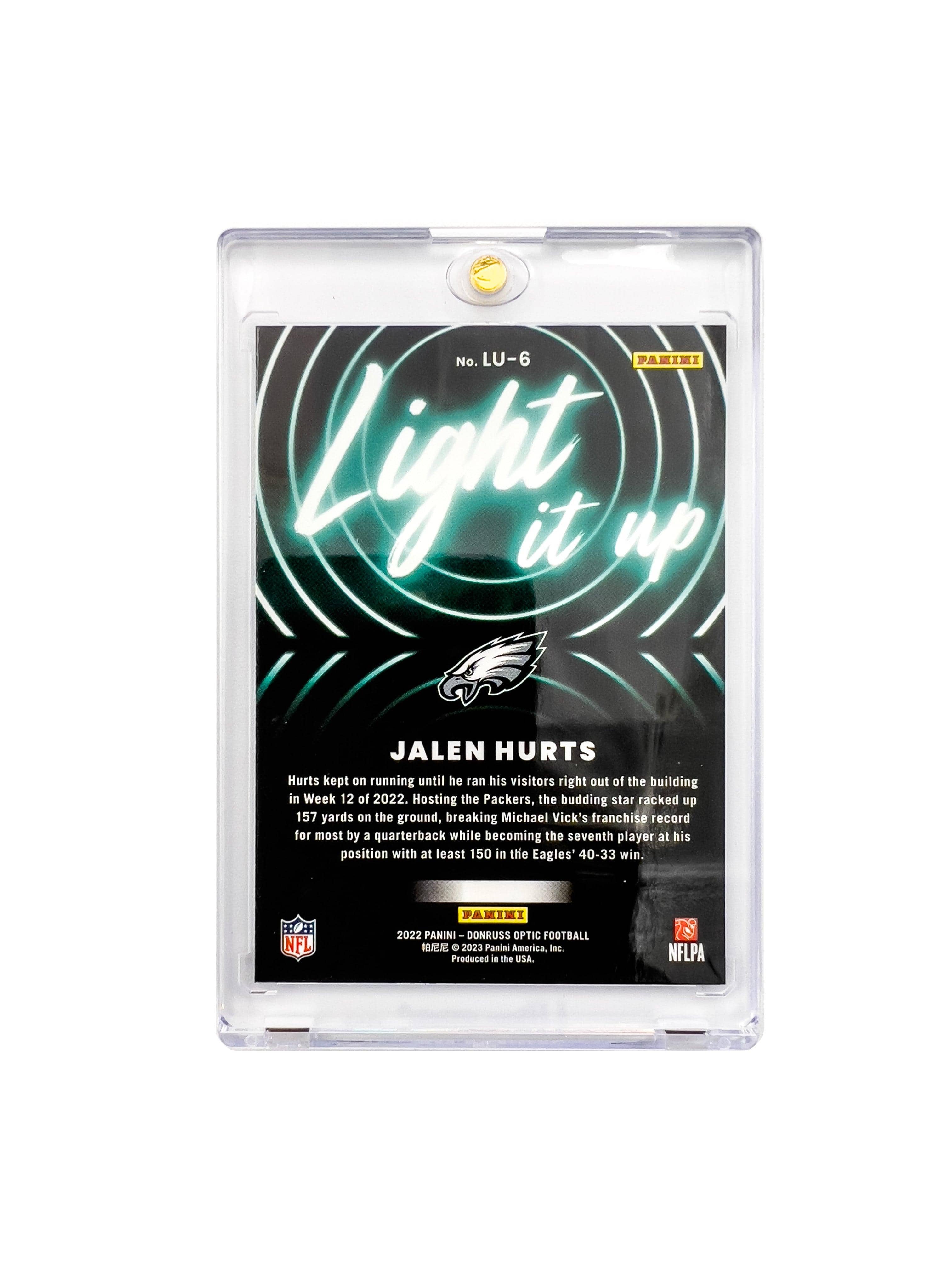 Panini Cards Jalen Hurts Philadelphia Eagles Panini NFL Optic 22 Light It Up Card