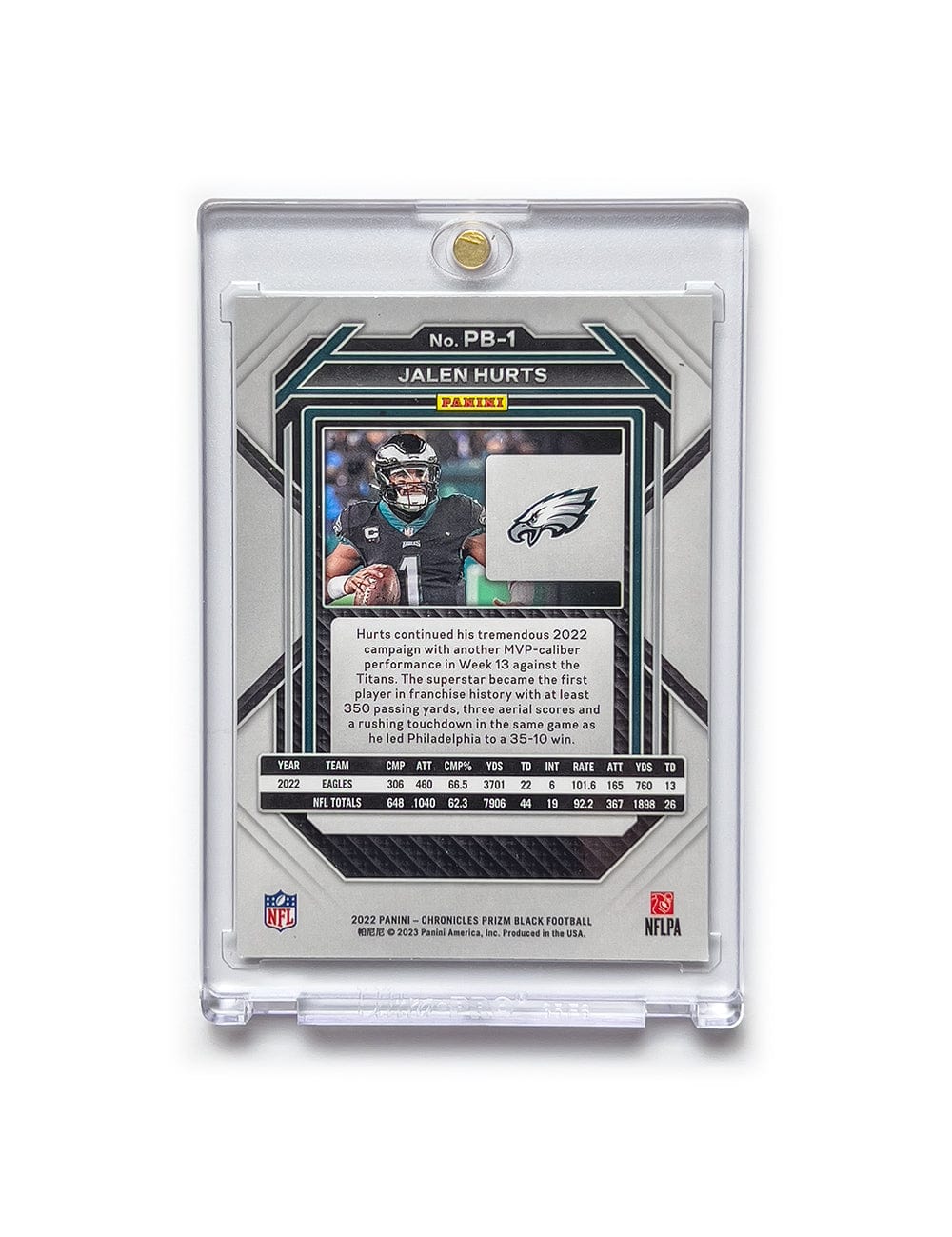 Panini Cards Jalen Hurts Philadelphia Eagles Panini NFL Prizm 22 Black PB-1 Card