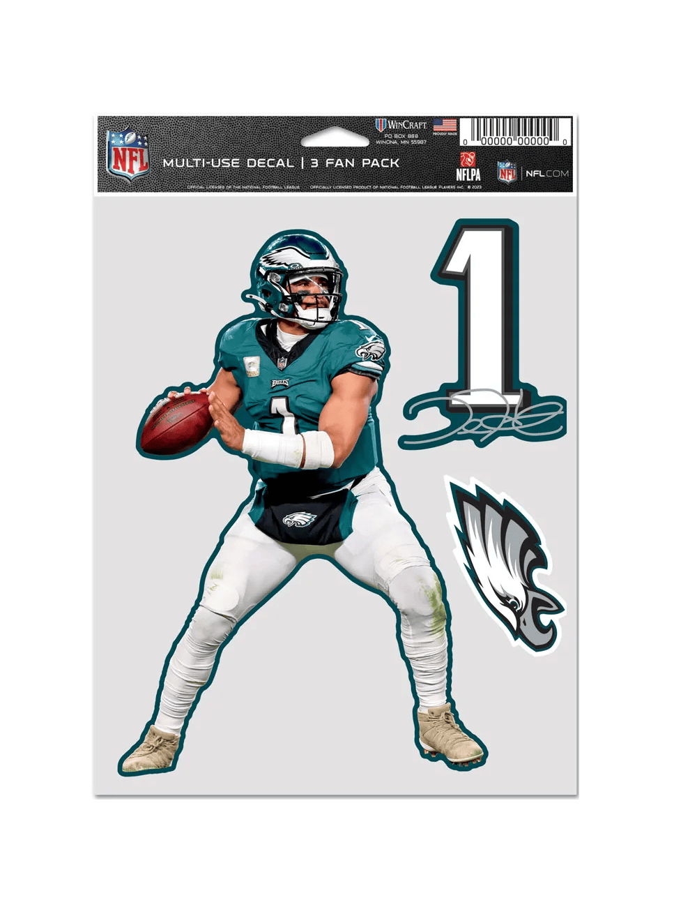 Wincraft Accessories Jalen Hurts Philadelphia Eagles Wincraft NFL 3 Piece 5” x 7” Decal Set