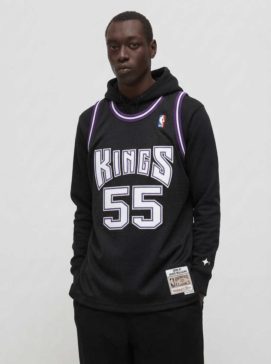Mitchell And Ness Jerseys Jason Williams Sacramento Kings Mitchell & Ness NBA 00-01 Road HWC Swingman Jersey - Black
