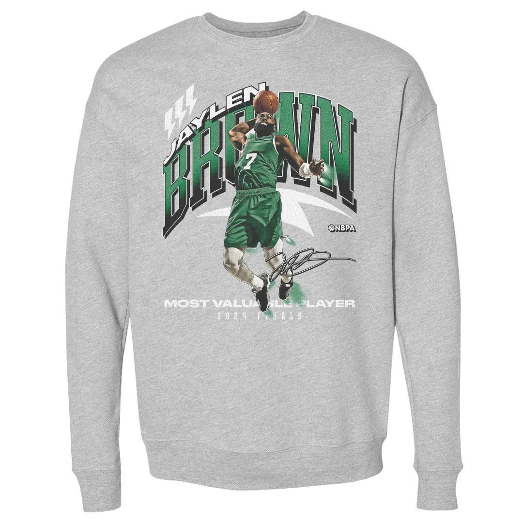 500 Level Jumpers Jaylen Brown Boston Celtics 500 Level NBA Finals MVP Crew Jumper - Grey