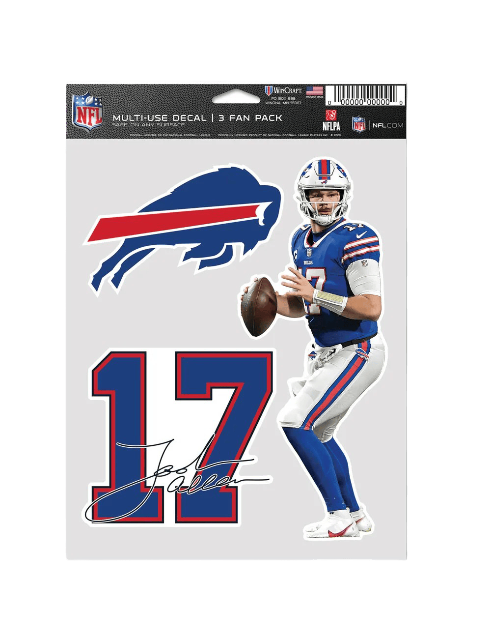 Wincraft Accessories Josh Allen Buffalo Bills Wincraft NFL 3 Piece 5” x 7” Decal Set