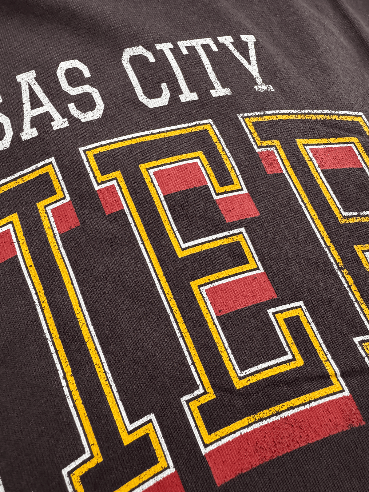 Mitchell And Ness T-Shirts Kansas City Chiefs Mitchell & Ness NFL Arch Boxy Vintage Muscle T-Shirt - Faded Black