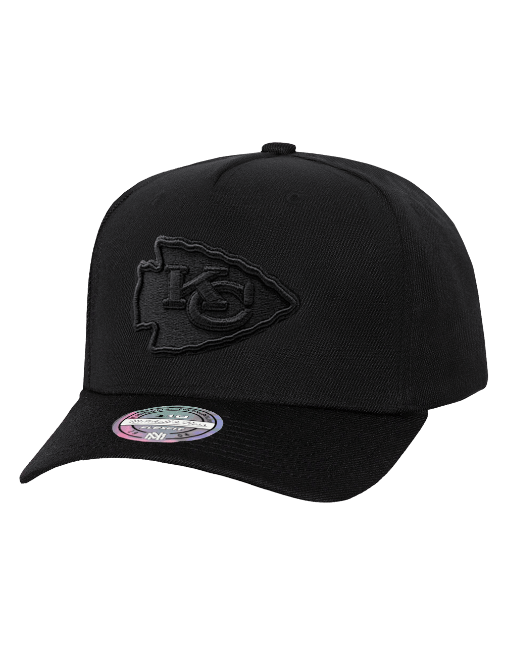 Mitchell And Ness Caps Kansas City Chiefs Mitchell & Ness NFL Black On Black 110 Flex Snapback Hat - Black