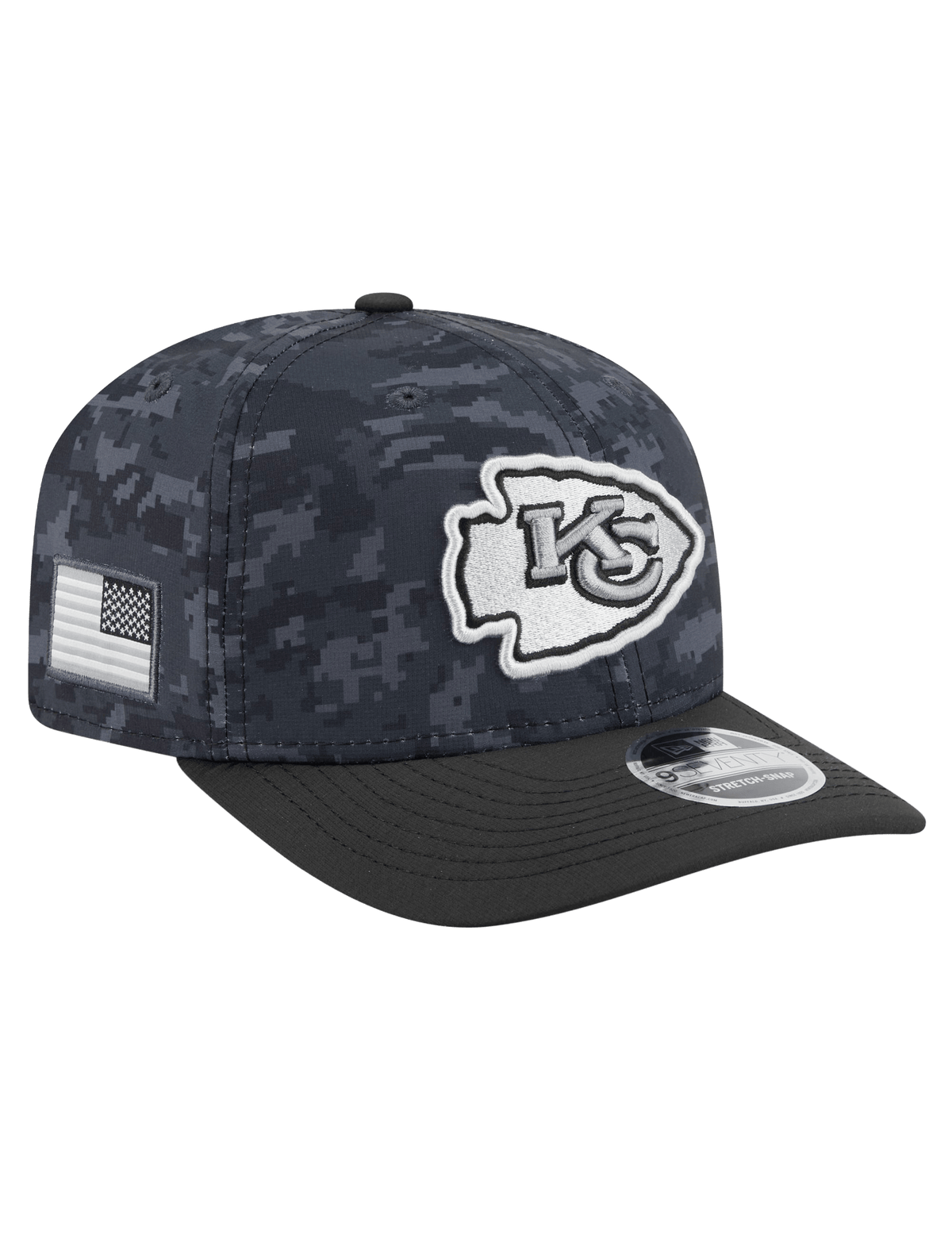 New Era Caps OSFM Kansas City Chiefs New Era NFL 26 Salute To Service 9SEVENTY Sideline Stretch Snapback Hat